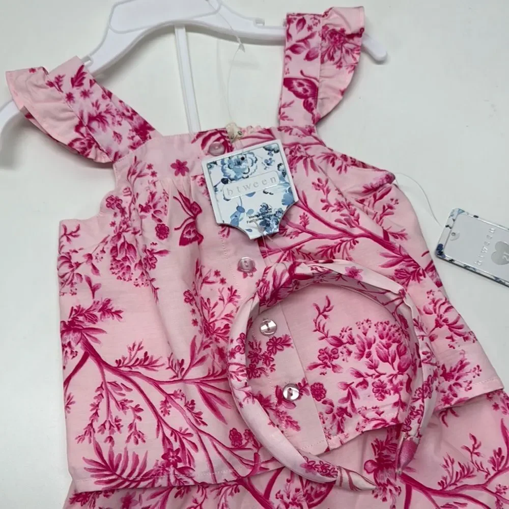 đ„btween PinkâFloral Kids Matching Set girls Sz 2T New - Picture 2 of 4